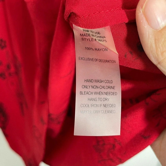 Soft Surroundings Pagoda Shirt Red Black French Knot Buttons Petite Size XS - Picture 5 of 7